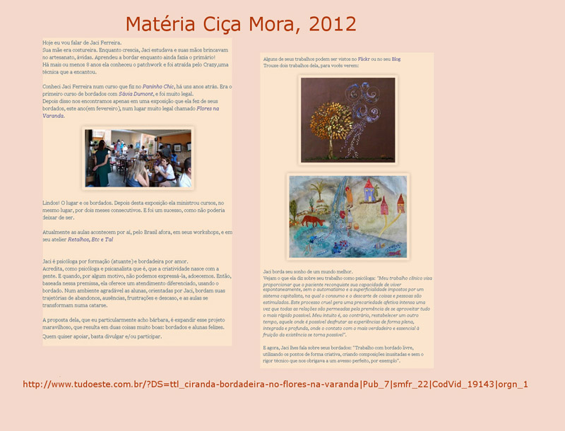 ENTREVISTA CIÇA MORA – BLOG